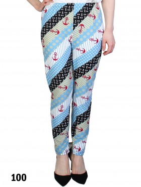 Plus Size Anchor Print Stretchy Leggings